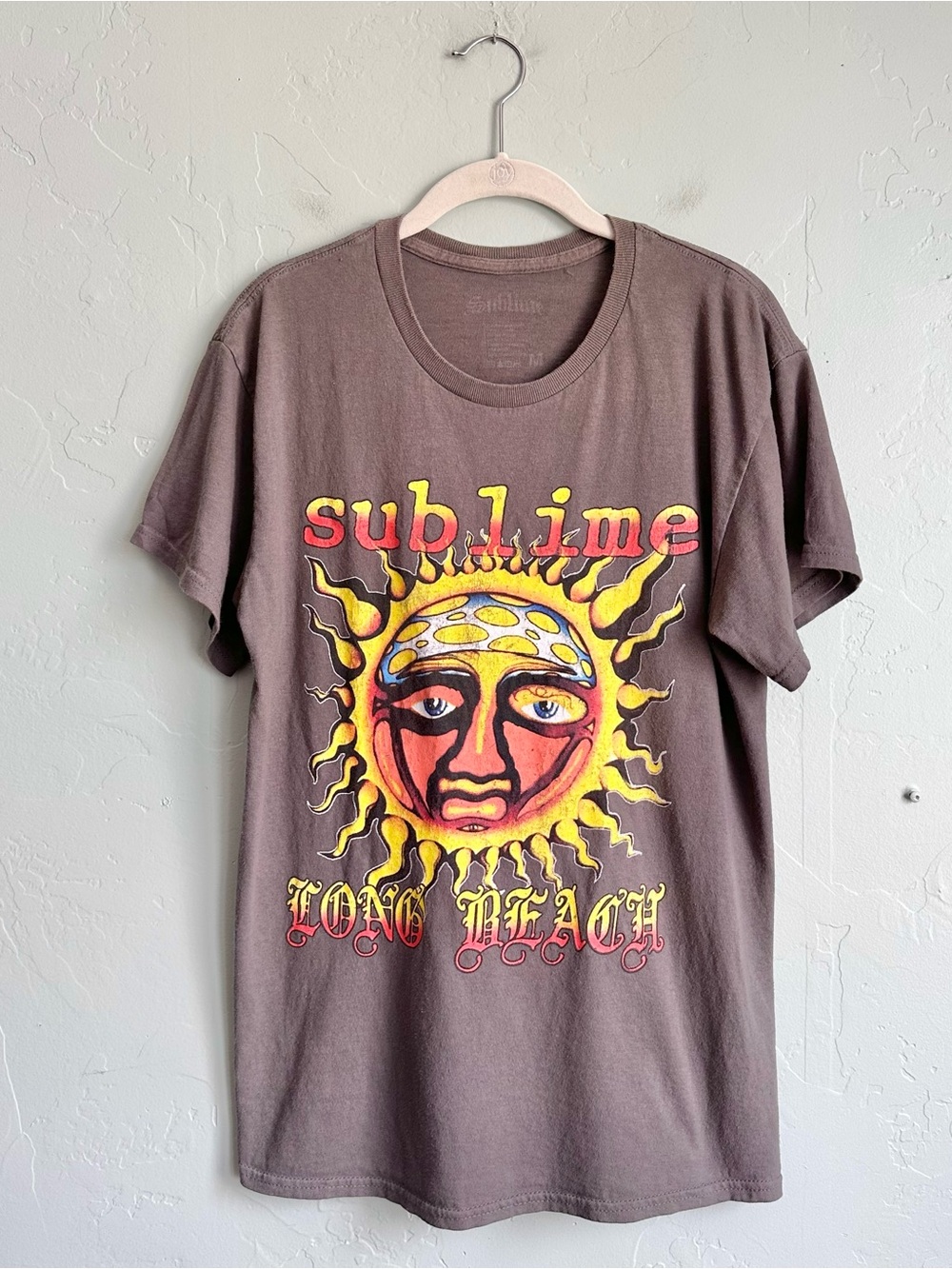 Sublime Long Beach Sun Grey Short Sleeve Tee‎ Medium 90's Celestial Vibes